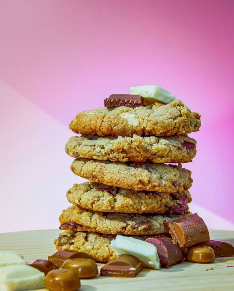 Stack of freshly baked Wookies Cookies